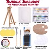 image:imageJ MARK 48pc Deluxe Painting Kits for Adults  Includes Adjustable Wood Easel Thick Canvases Acrylic Paints Brushes SetWooden and Plastic Palettes 2 Painting Knives 3 Sponges Color Mixing Wheel48 Pcs