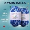 image:imageJ MARK Chunky Blanket Yarn for Knitting 437 yd 28 oz 800 g amp 42 x 42 inch BlanketBlanket Crochet Kit Blanket Yarn  Manual and Accessories IncludedBlue
