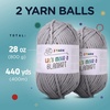image:imageJ MARK Chunky Blanket Yarn for Knitting 437 yd 28 oz 800 g amp 42 x 42 inch BlanketBlanket Crochet Kit Blanket Yarn  Manual and Accessories Includedsilver
